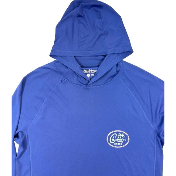 Chubbies Mens Sun Hoodie Size Medium Navy Graphic Pullover UPF Lightweight - Picture 2 of 12